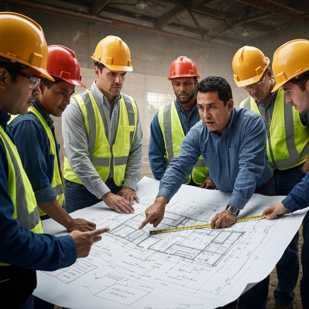 Equipo de construcción EMPRENOR trabajando
